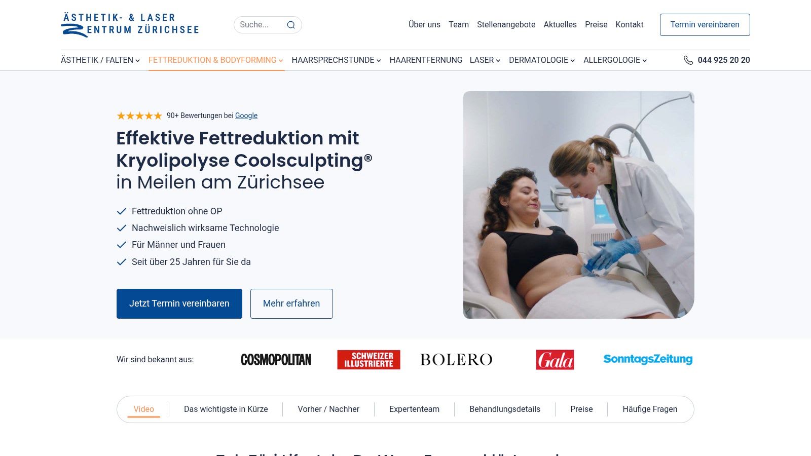 Ästhetik- und Laserzentrum Zürichsee (Meilen, ZH) – CoolSculpting