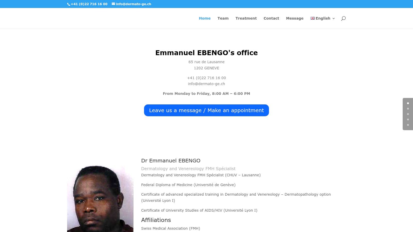 Cabinet de Dermatologie Dr E. Ebengo (near Cornavin)