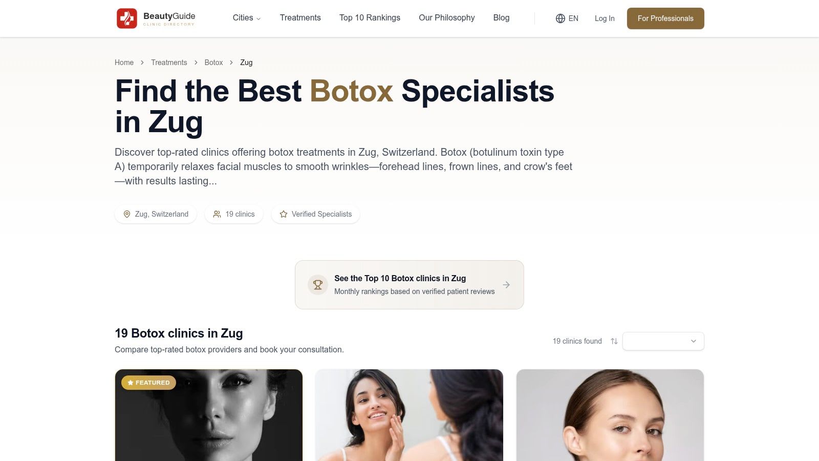 Botox in Zug | Best Clinics | BeautyGuide