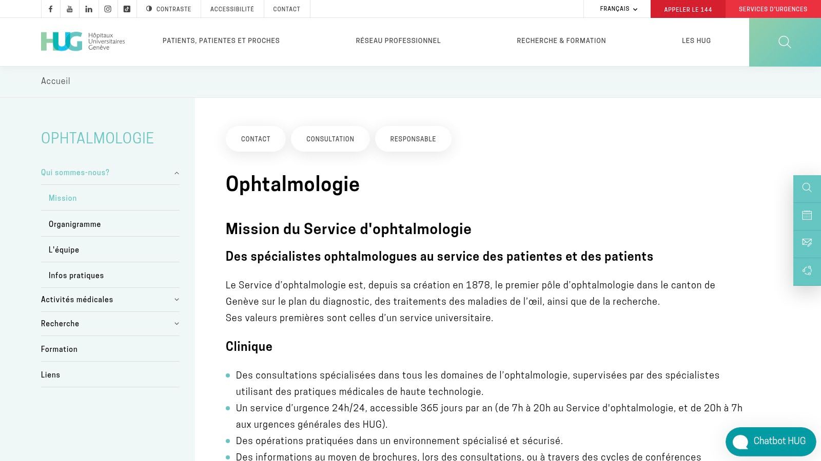 Geneva University Hospitals HUG Service d'ophtalmologie