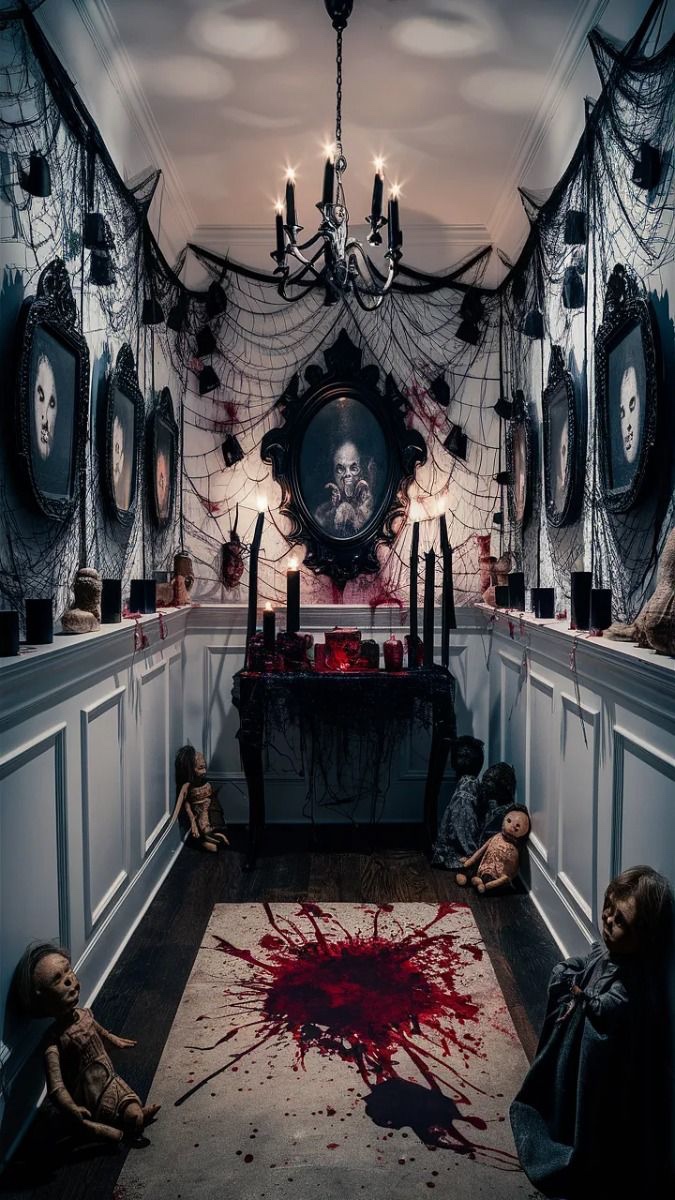 Scary haunted house corridor