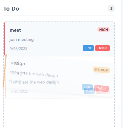 Kanban Board with Drag and Drop