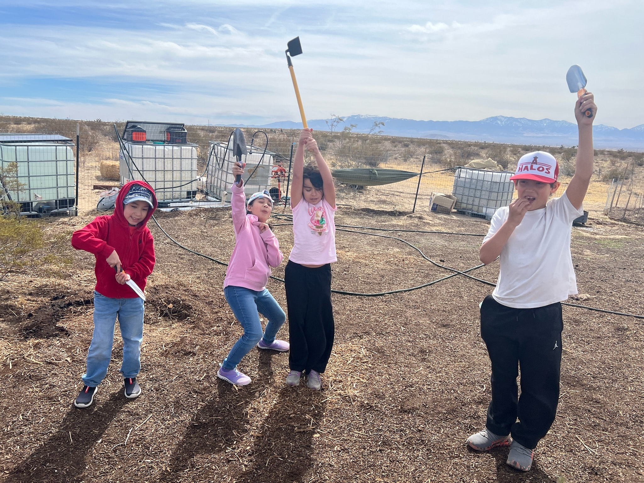Homeschoolers take a field trip to visit our farm hub in the Antelope Valley