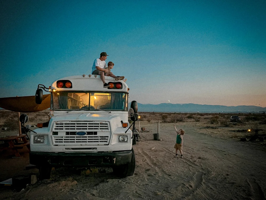 Meet the Starry Night Skoolie: a school bus in the desert that's planting native trees.