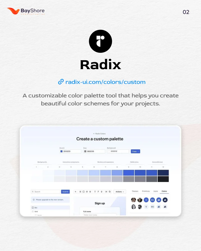 A customizable color palette
