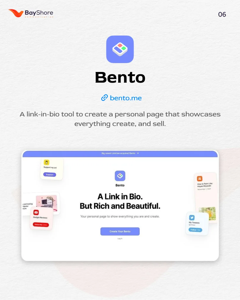 A link-in-bio tool to create a personal page: 