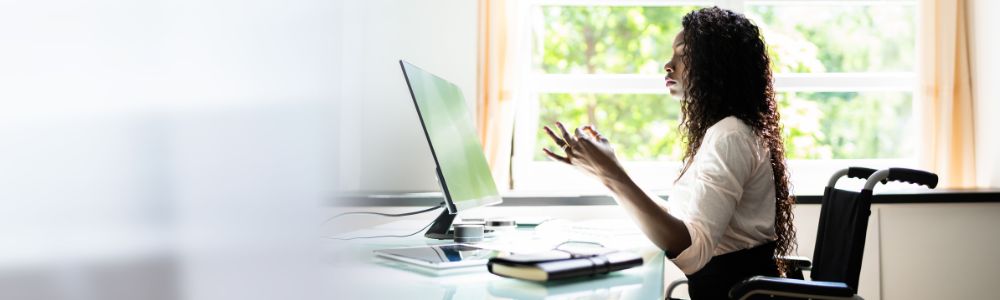 Woman Meditating at Work