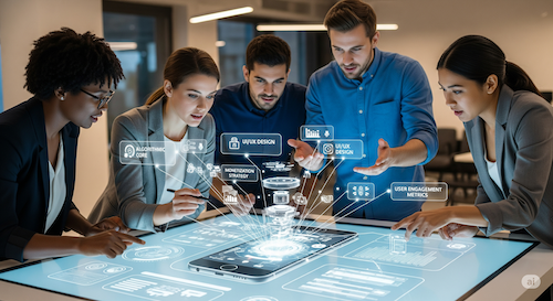 Team reviewing a competitor product