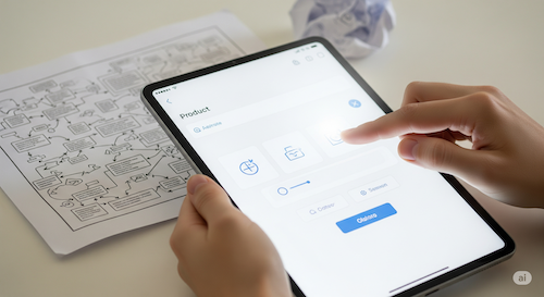 Product on Tablet Touchscreen