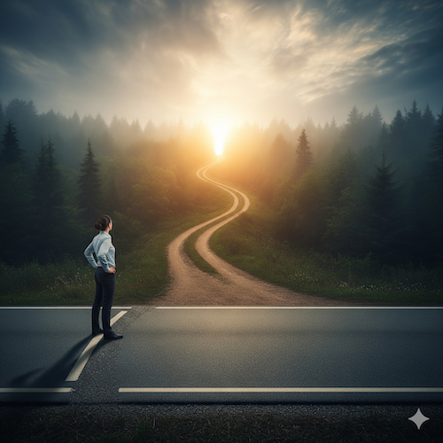 Woman looking to uncertain future