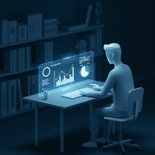 Image of Man in front of Computer