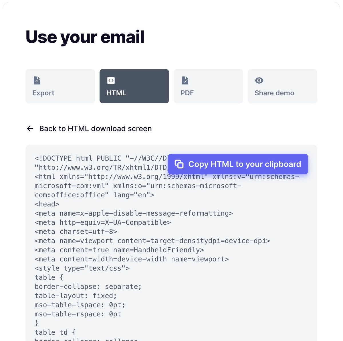 Let Tabular generate HTML for your email