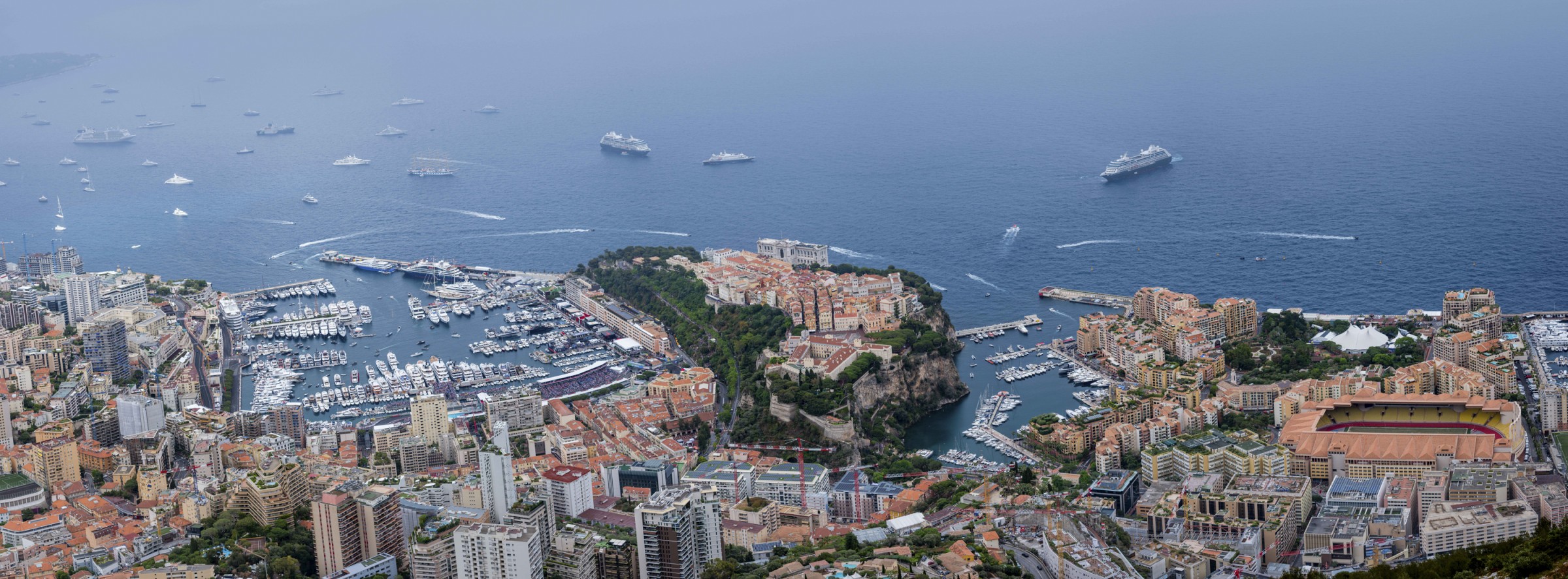 Monaco GP 2022 start, shot from Tête de Chien