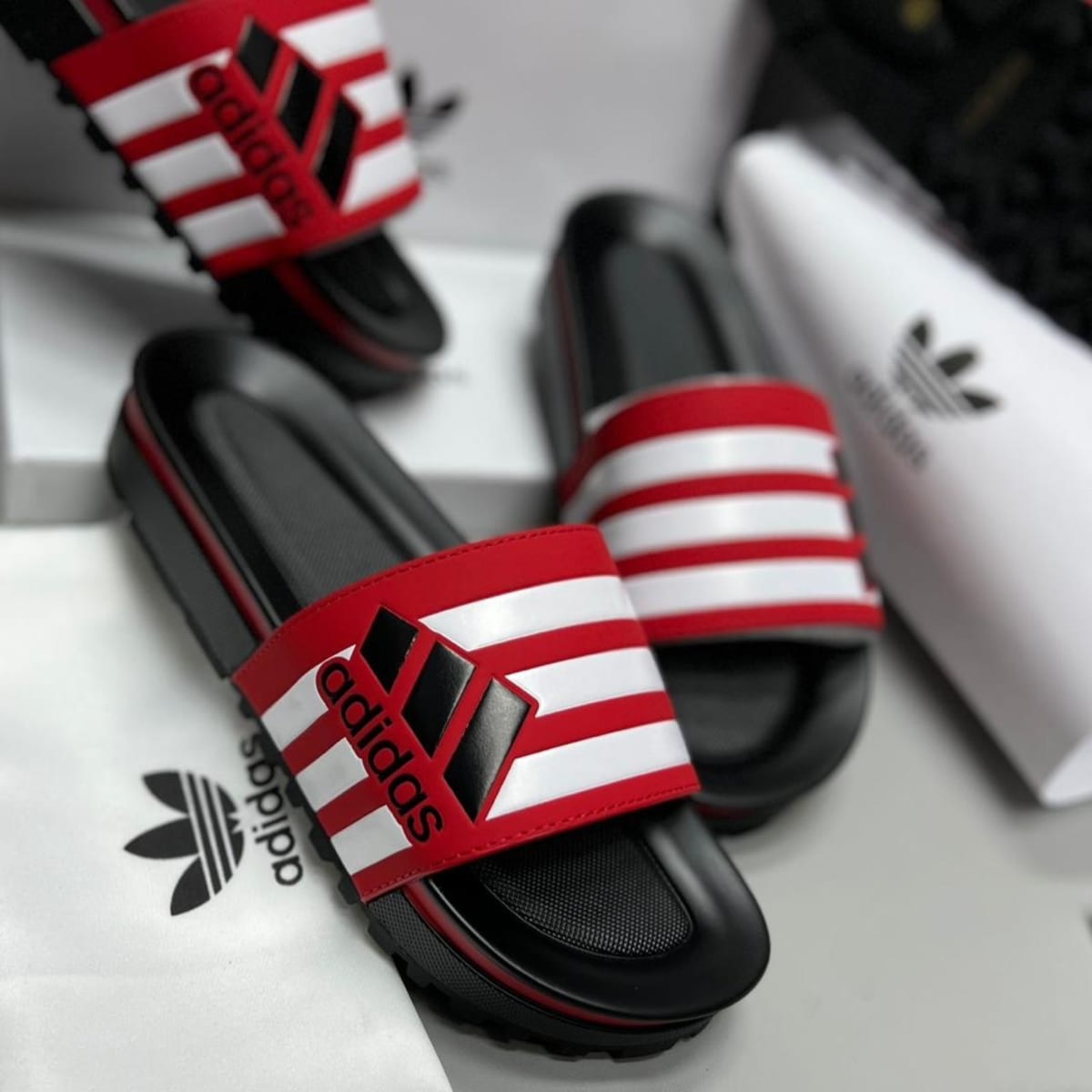 ADIDAS ADILETTE SLIDES (RED)