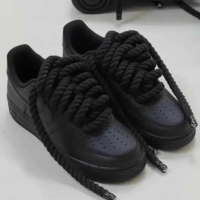 Nike Air force 1 Low (Black) Big Lace