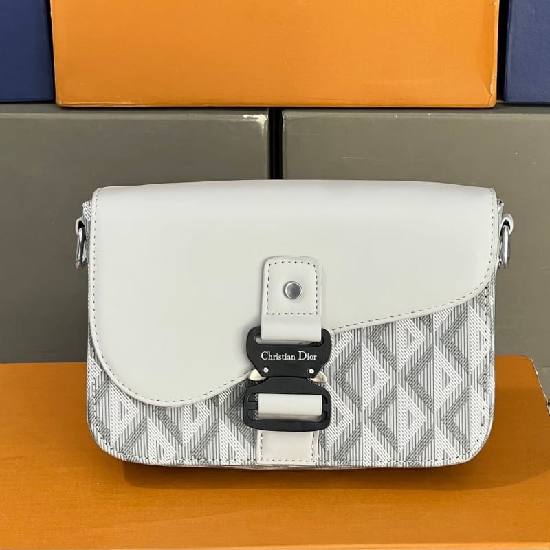 CHRISTIAN DIOR MINI SADDLE BAG (WHITE)