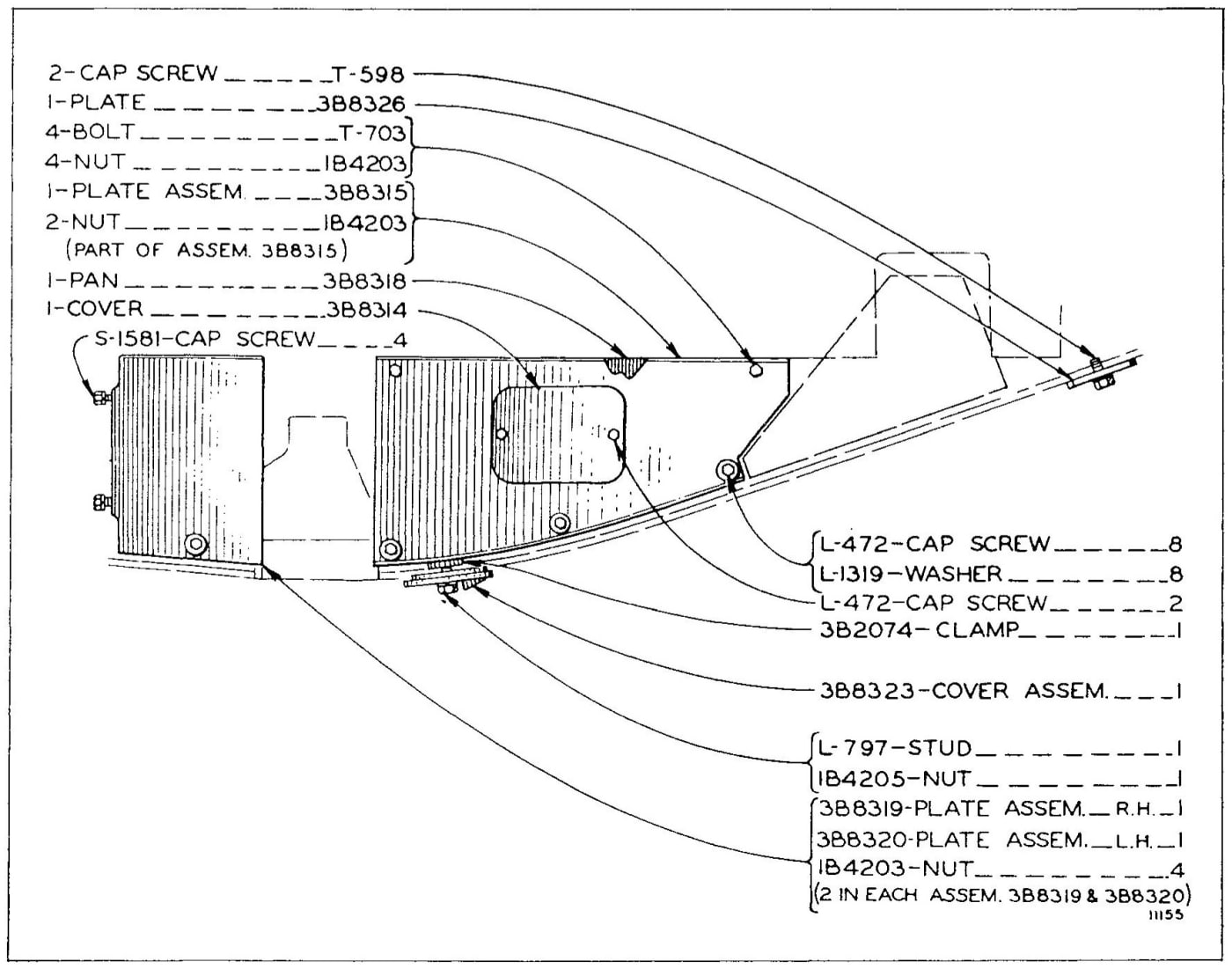 3B8313 FROST PAN GROUP (For use with Crankcase Guard)