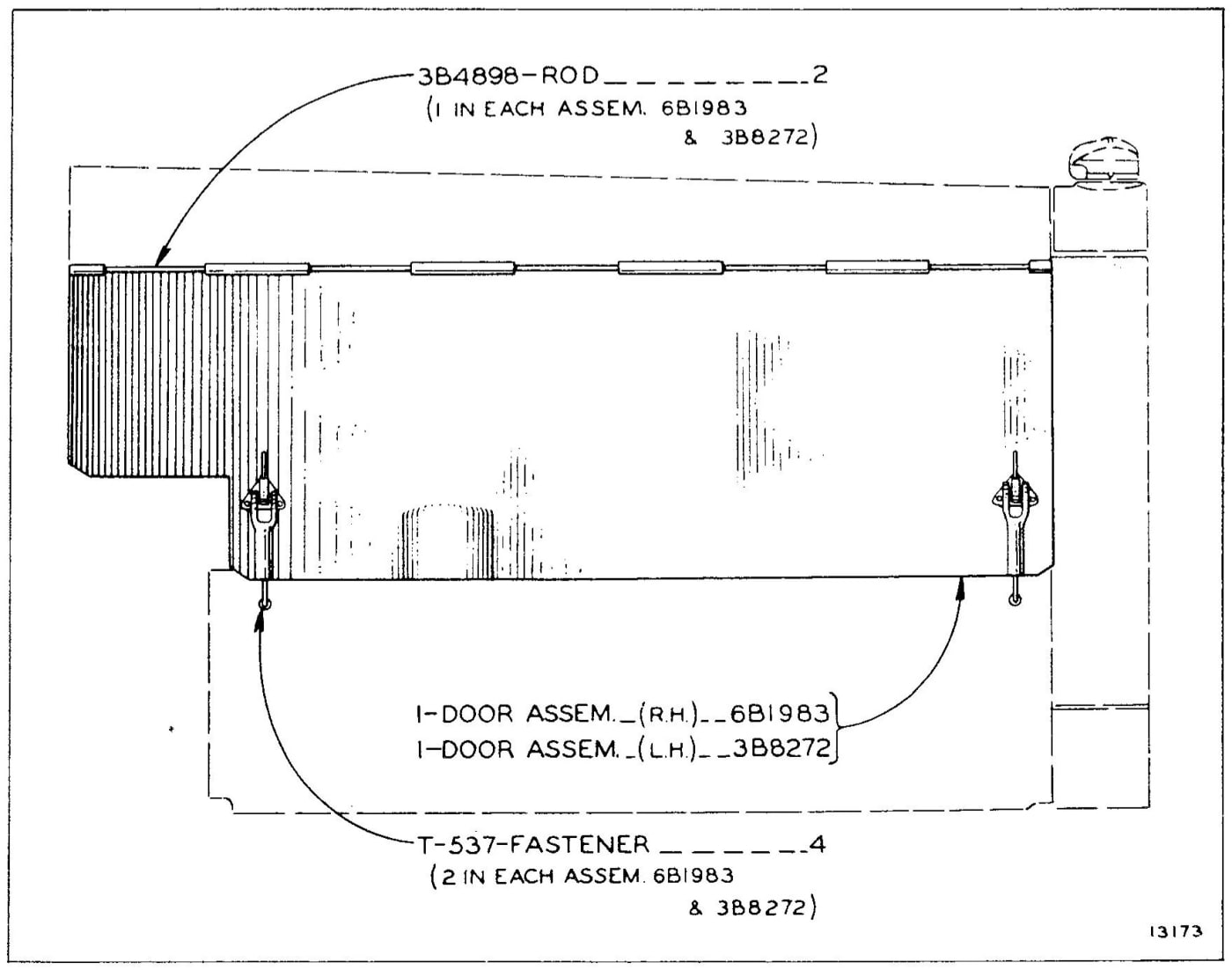 6B1982 WINTER HOOD DOOR GROUP (For use with Top Seat)