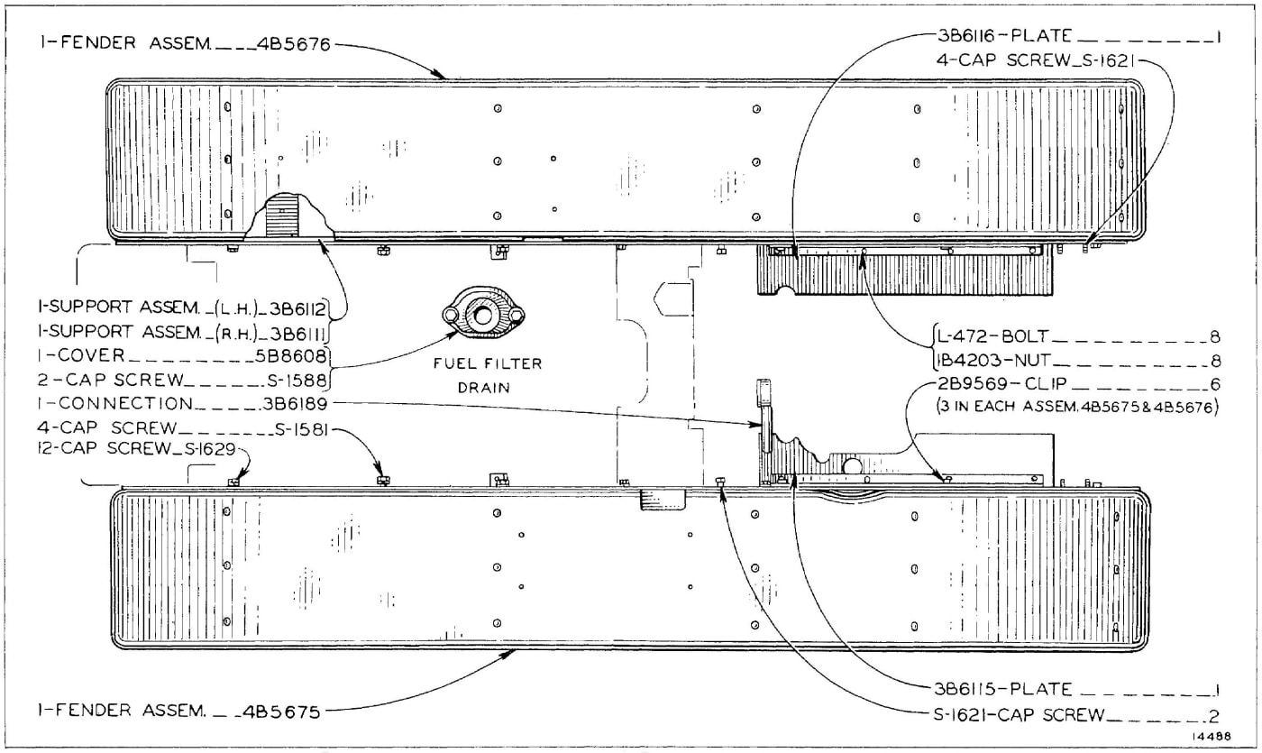 4B6009 FENDER GROUP - Orchard Type (For use with Rear Seat)