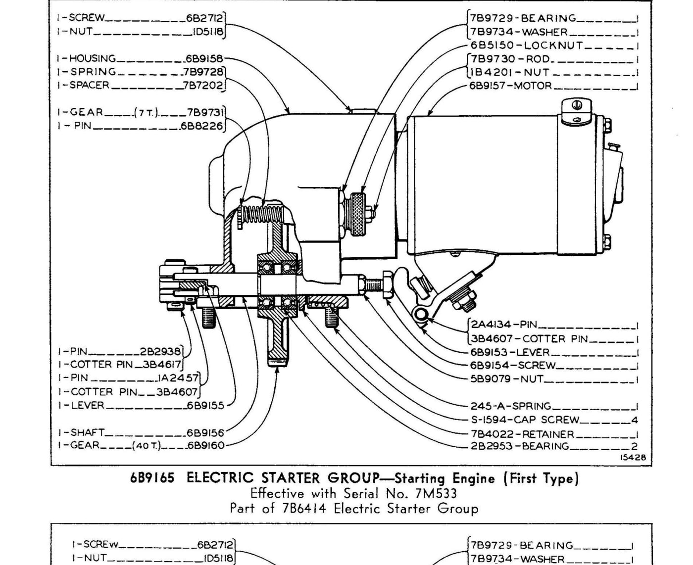 6B9165 ELECTRIC STARTER GROUP - Starting Engine (First Type)