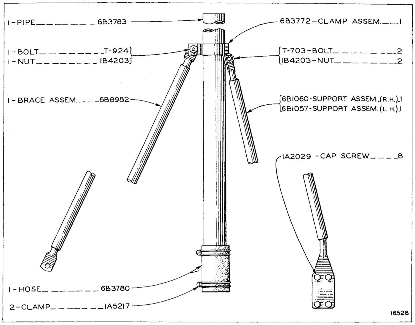 6B3773 AIR CLEANER INLET PIPE EXTENSION GROUP