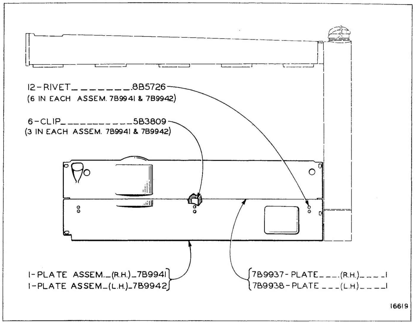 7B9425 LOWER HOOD SIDE PLATE GROUP