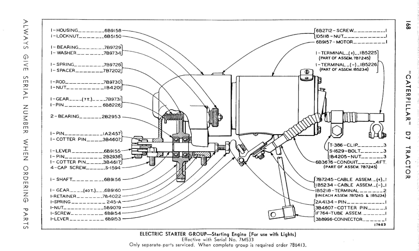 ELECTRIC STARTER GROUP - Starting Engine (For use with Lights)