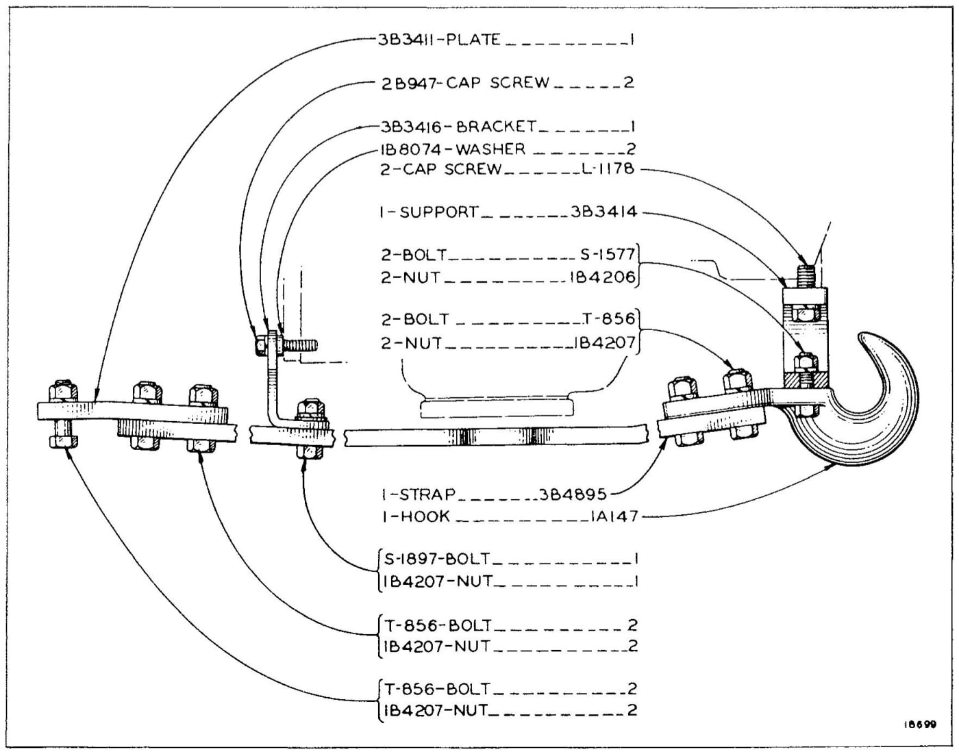 3B2664 FRONT PULL HOOK GROUP