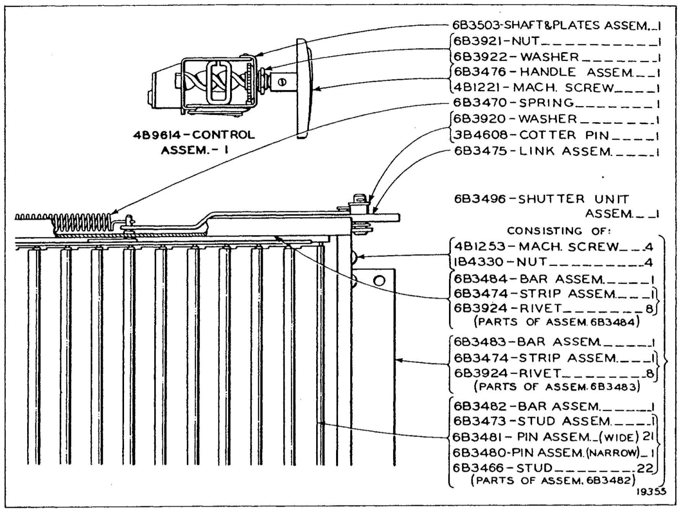 4B9613 RADIATOR SHUTTER ASSEMBLY