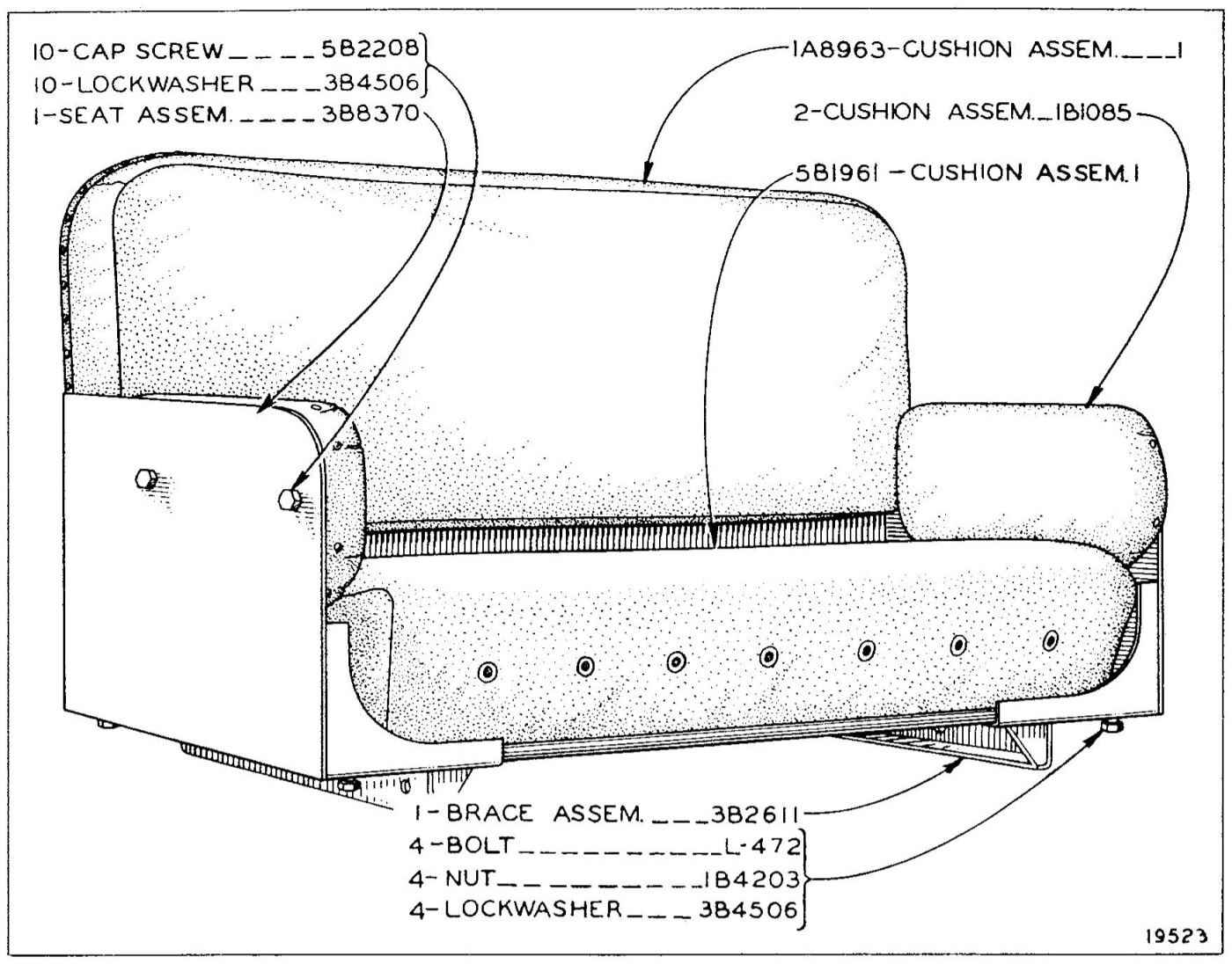 3B8371 WIDE SEAT GROUP