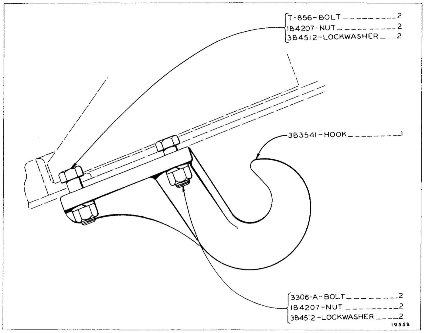 3B2665 FRONT PULL HOOK GROUP (For use with Crankcase Guard)