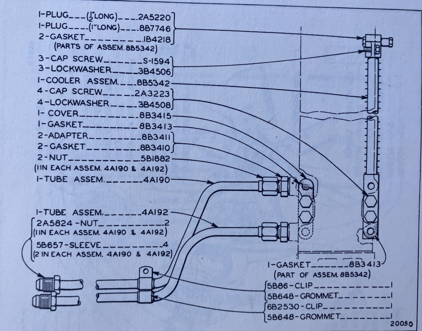 8B6593 OIL COOLER GROUP