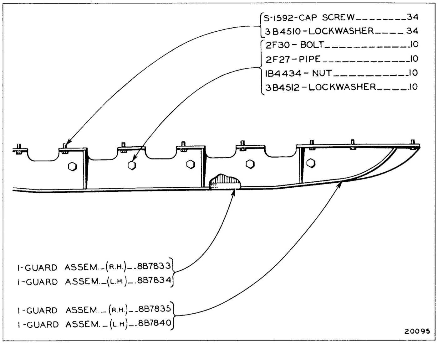8B7852 TRACK ROLLER DIRT GUARD GROUP - Heavy Duty (5-Roller Frame)
