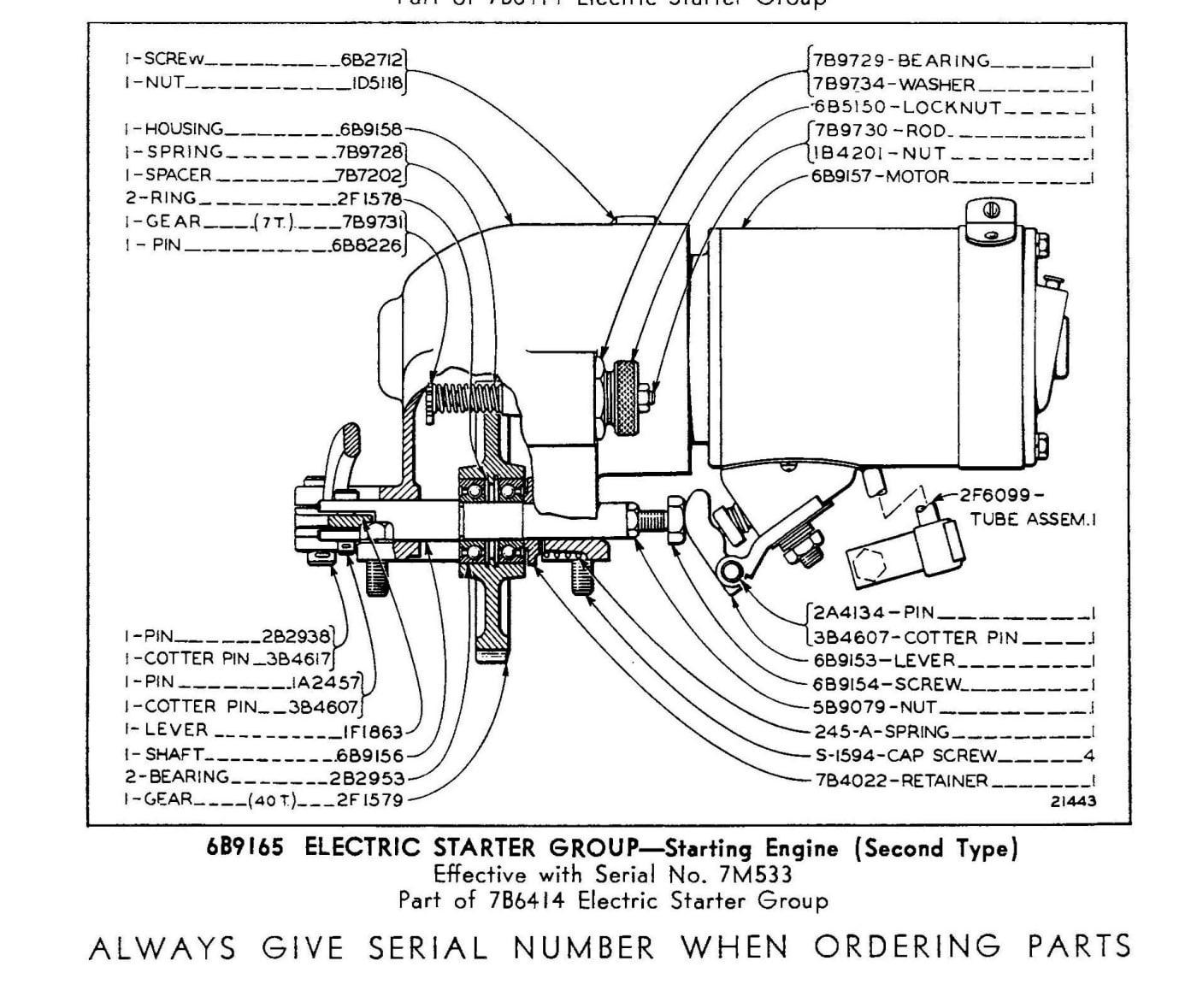 6B9165 ELECTRIC STARTER GROUP - Starting Engine (Second Type)