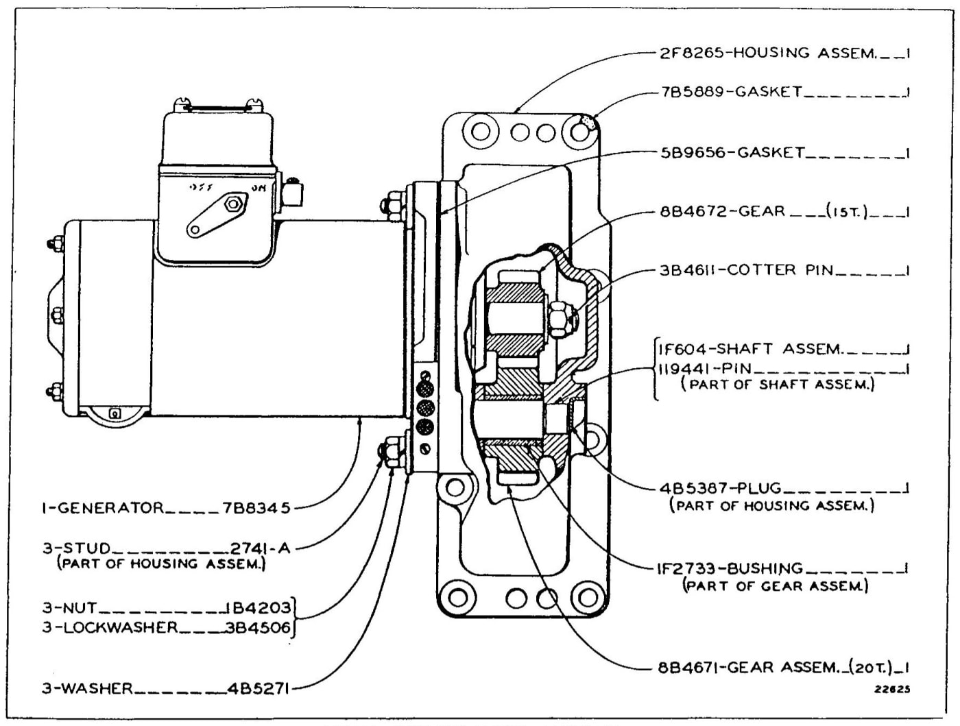 4F5519 GENERATOR AND DRIVE GROUP - First Type