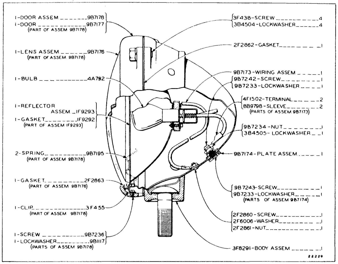 4B1172 HEAD LAMP - First Type