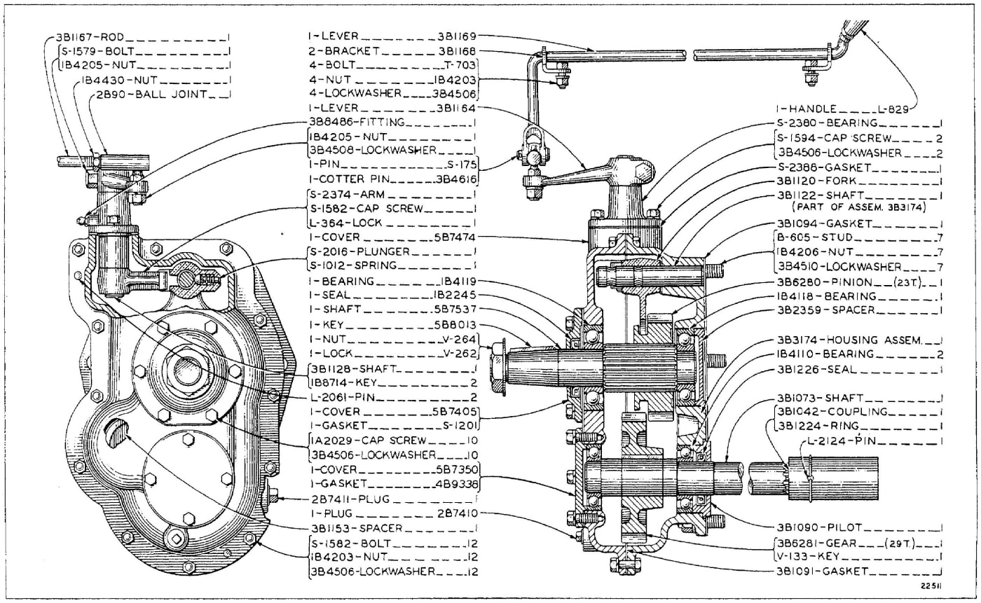 5B7690 REAR POWER TAKE-OFF GROUP - 1200 RPM (Top Seat)