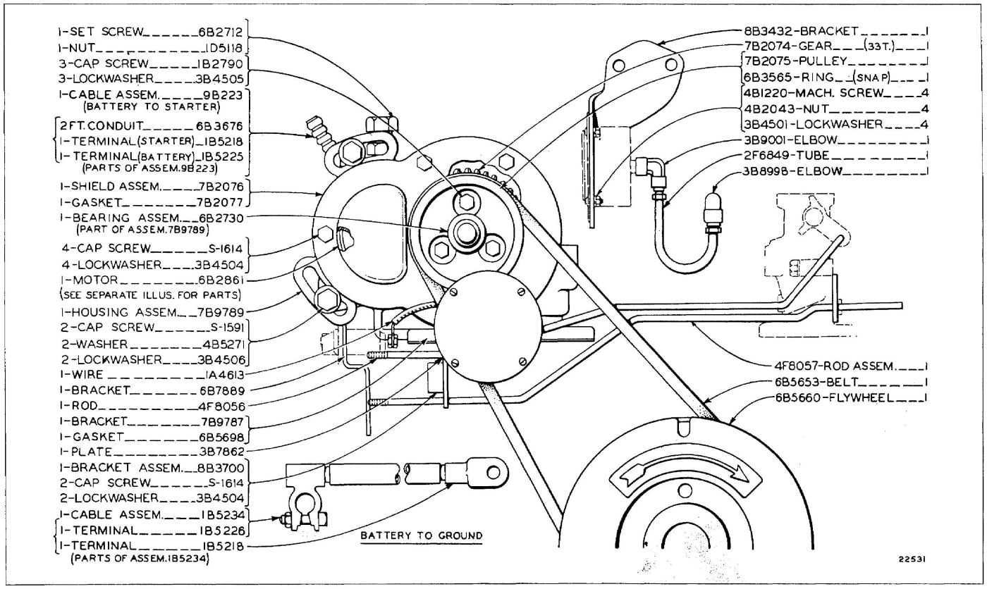 9B226 ELECTRIC STARTER GROUP - Starting Engine (For use with Lights)