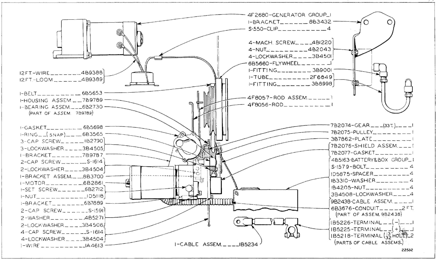9B219 ELECTRIC STARTER GROUP - Starting Engine (For use without Lights)