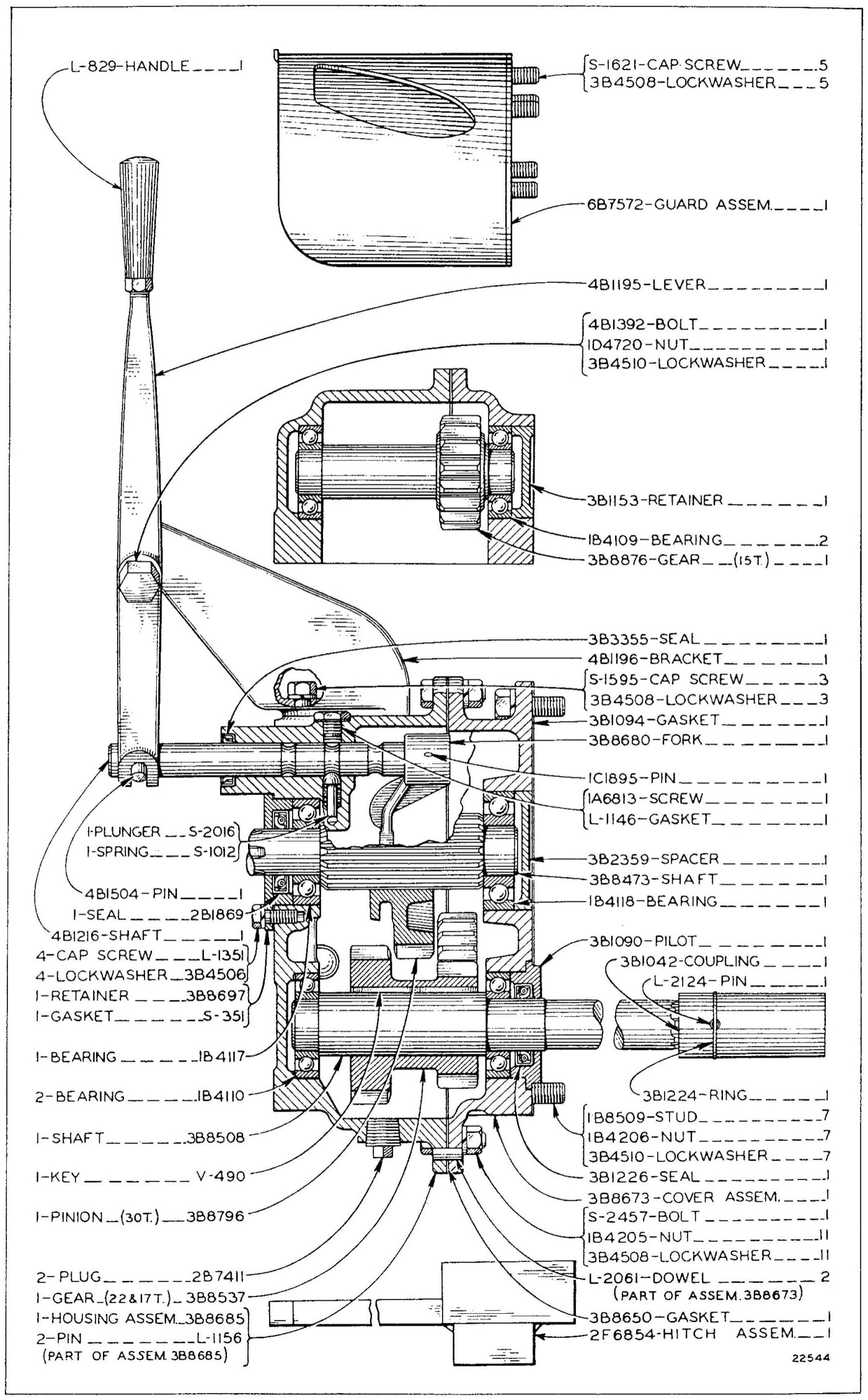 2F7982 REAR POWER TAKE-OFF GROUP - 2 Speed 545/705 RPM (Top Seat)