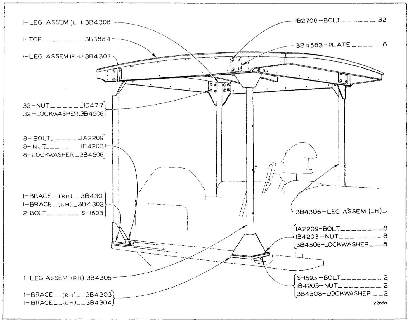 3B2658 CANOPY TOP GROUP - First Type