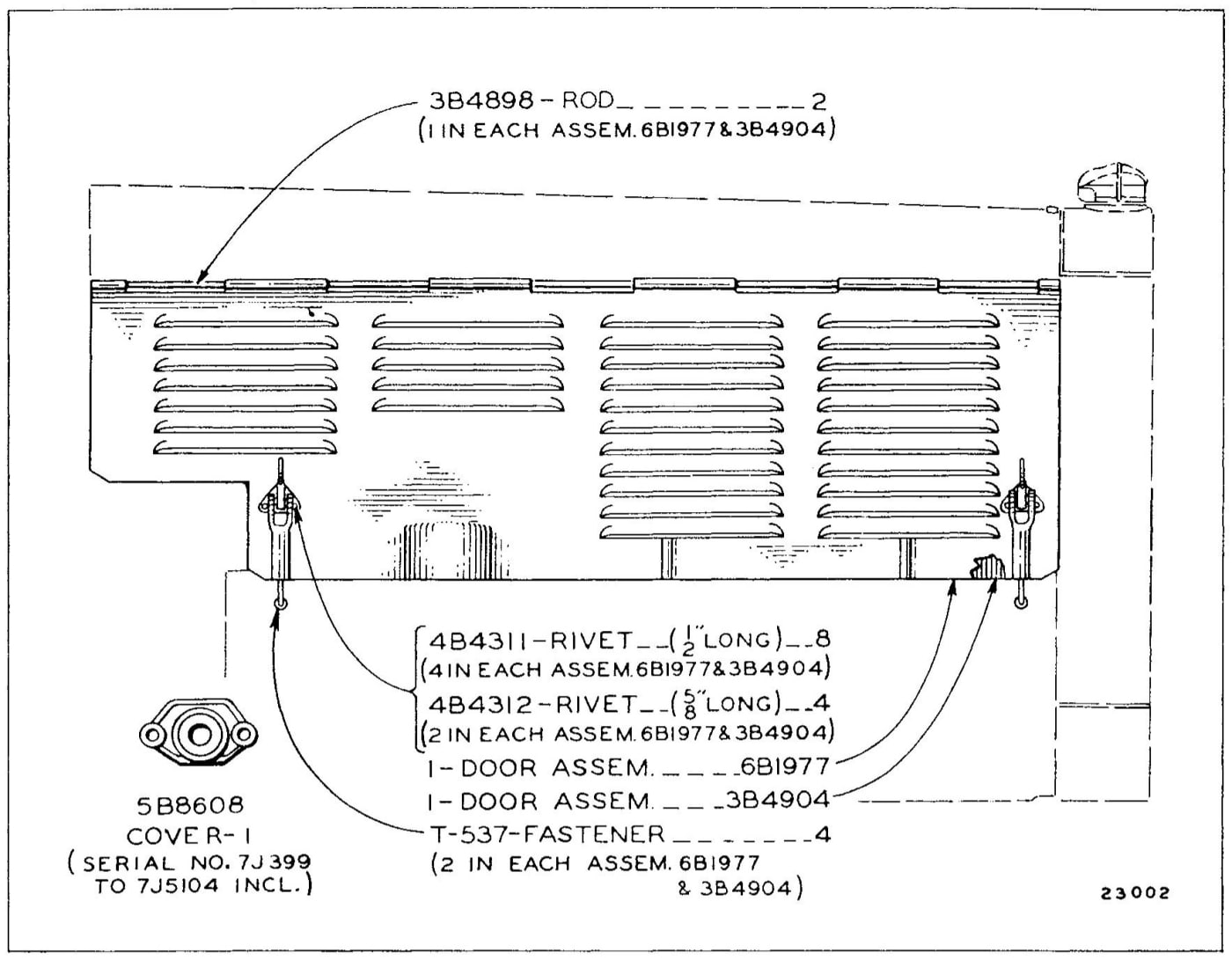 6B1975 HOOD DOOR GROUP (For use with Top Seat)