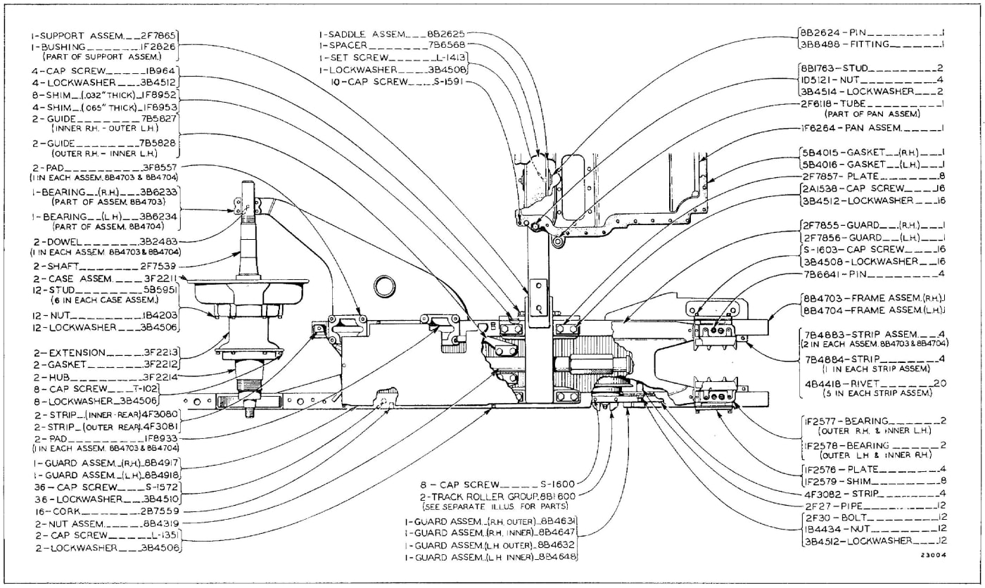 8B4700 FIVE ROLLER TRACK ROLLER FRAME GROUP - Non-Osc. 60in Gauge