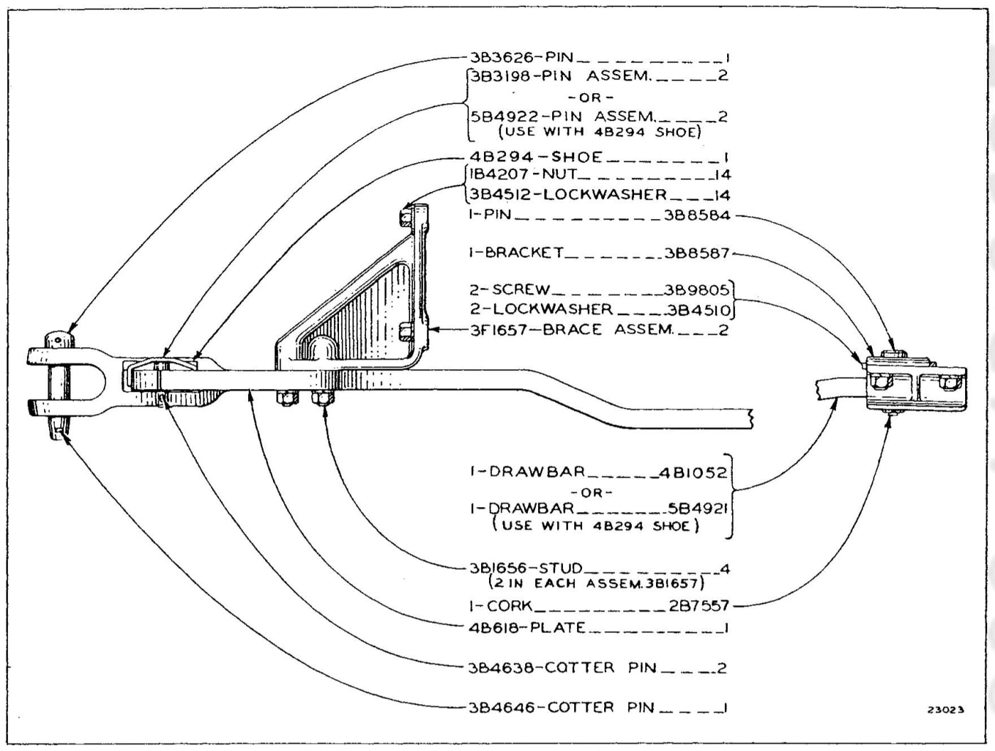4B1077 DRAWBAR GROUP