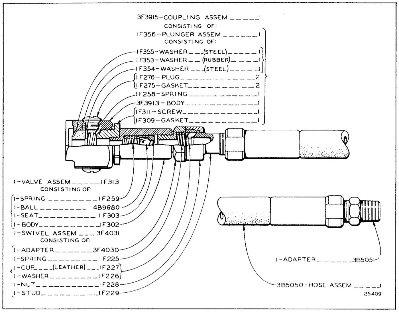 1F221 HOSE ASSEMBLY (Part of 4B1856 Volume Compressor)