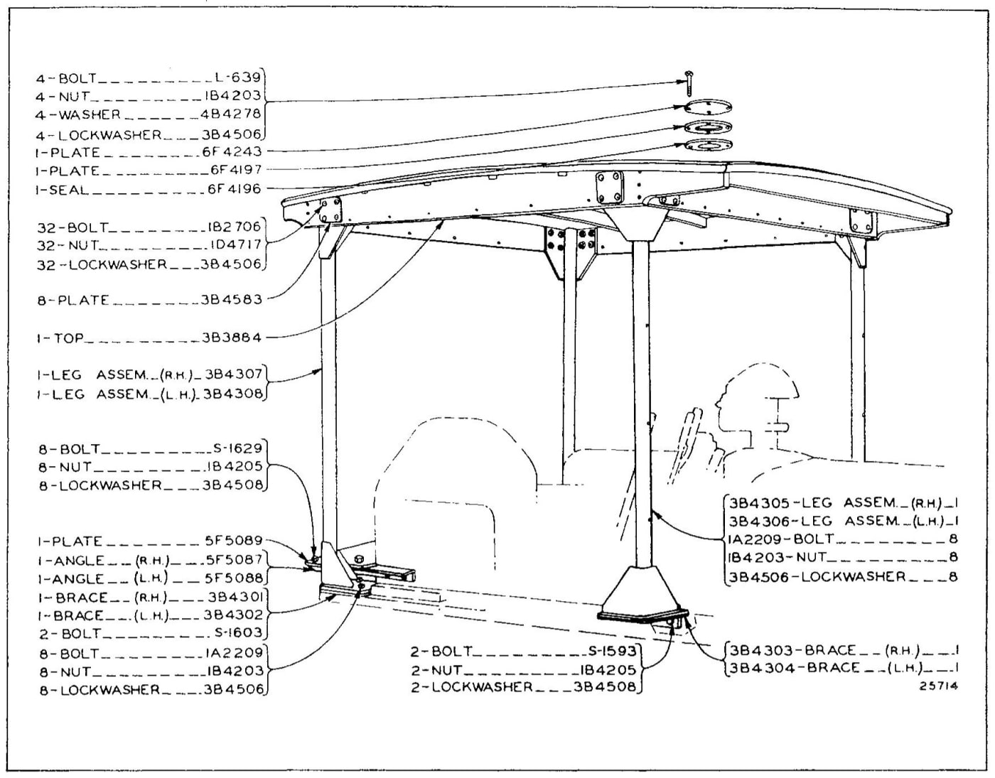 5F7658 CANOPY TOP GROUP - Second Type (With Rear Battery Box Mounting)