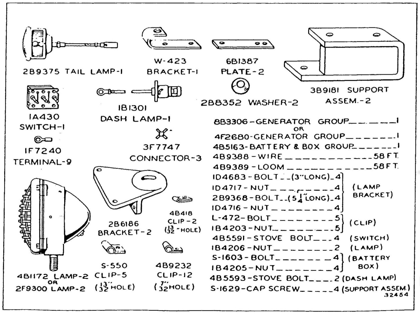 8B6315 LIGHTING SYSTEM GROUP - With Battery, with Cab