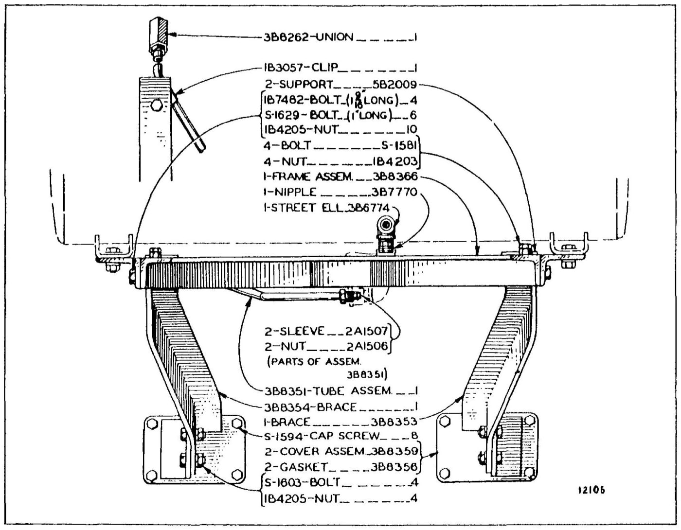 3B8367 REAR FUEL TANK MOUNTING GROUP