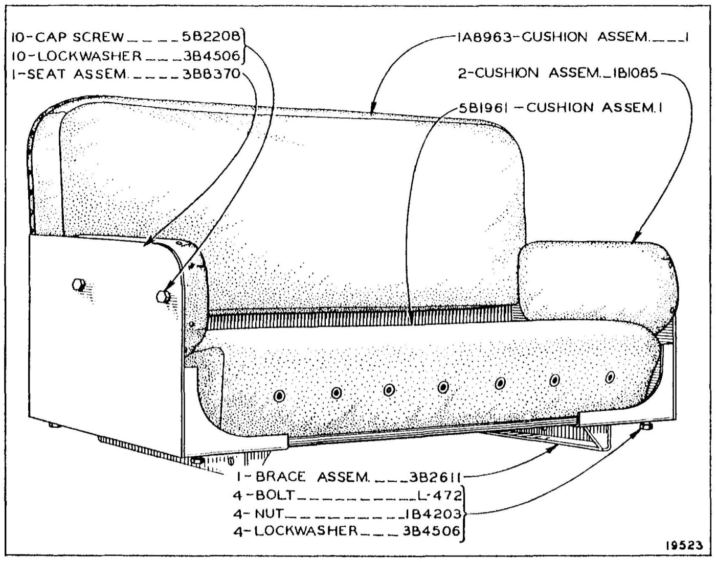 3B8371 WIDE SEAT GROUP
