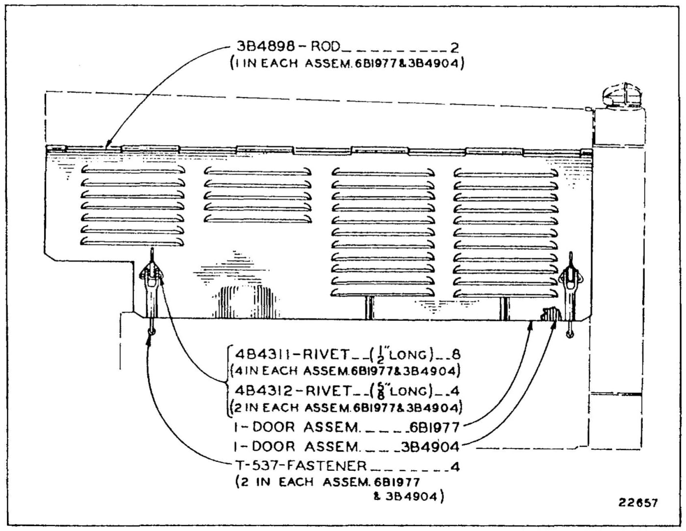 6B1975 HOOD SIDE DOOR GROUP